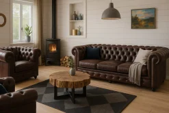 Liverpool Chesterfield soffa 2-sits Brun