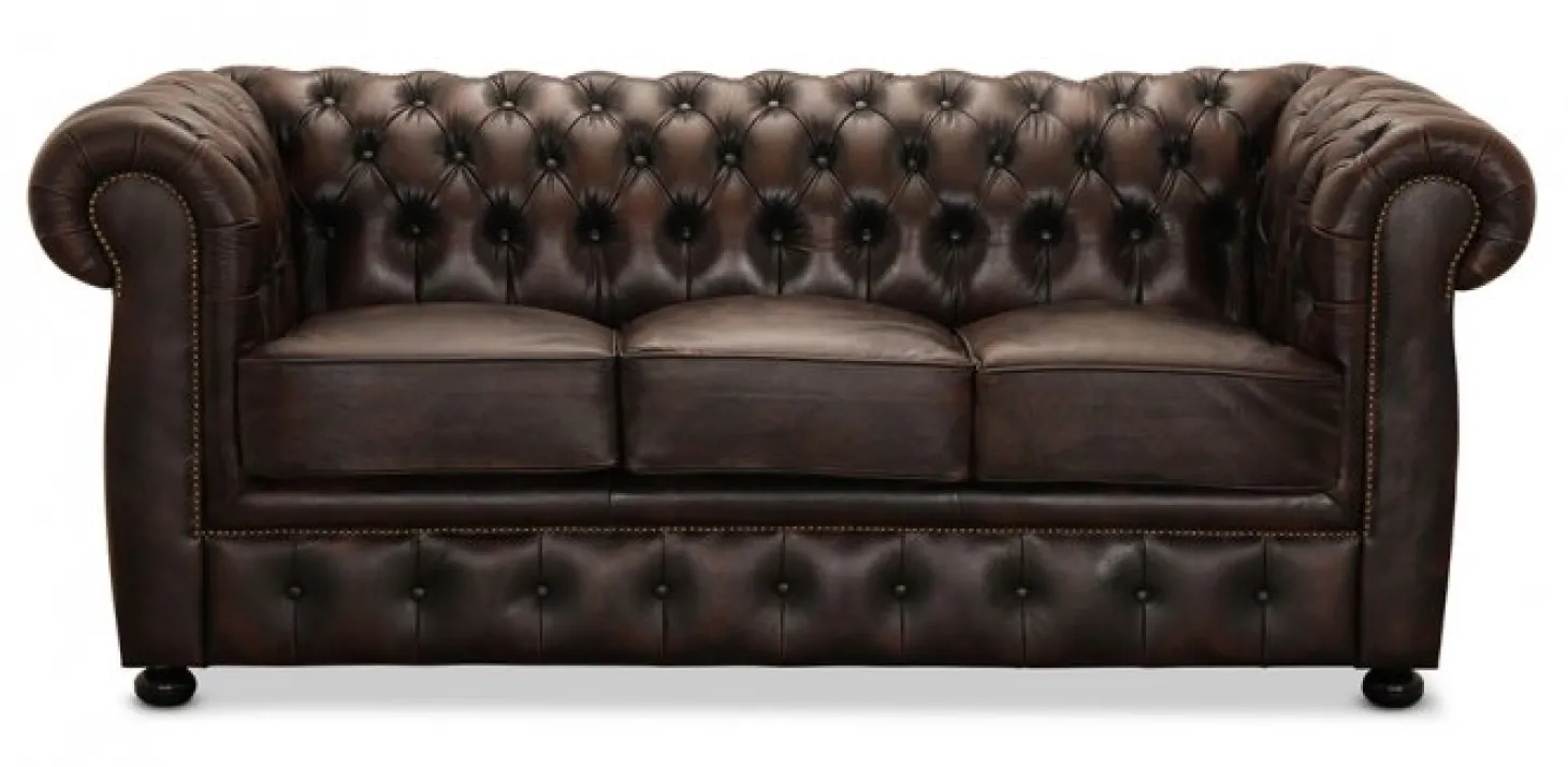 Liverpool Chesterfield soffa 3-sits Brun
