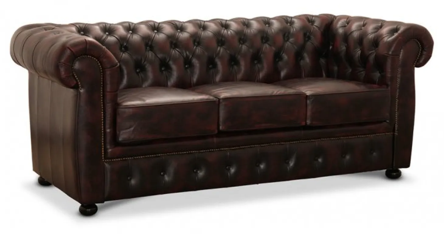 Liverpool Chesterfield soffa 3-sits Burgundy
