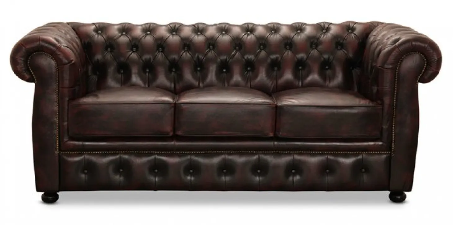 Liverpool Chesterfield soffa 3-sits Burgundy