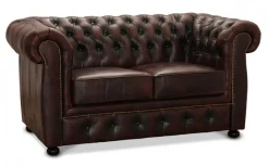 Liverpool Chesterfield soffa 2-sits Burgundy