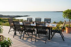 Lyon Bord 92x194-252 cm Svart/Teak