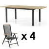 Lyon Matgrupp 152-210 cm ink 4st Andy Pos. Svart/Teak