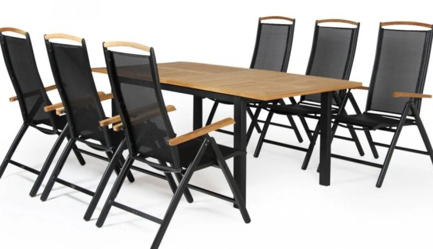 Lyon Matgrupp 152-210 cm ink 4st Andy Pos. Svart/Teak