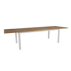 Lyon Utebord 100x224-304 cm Light Grey / Teak
