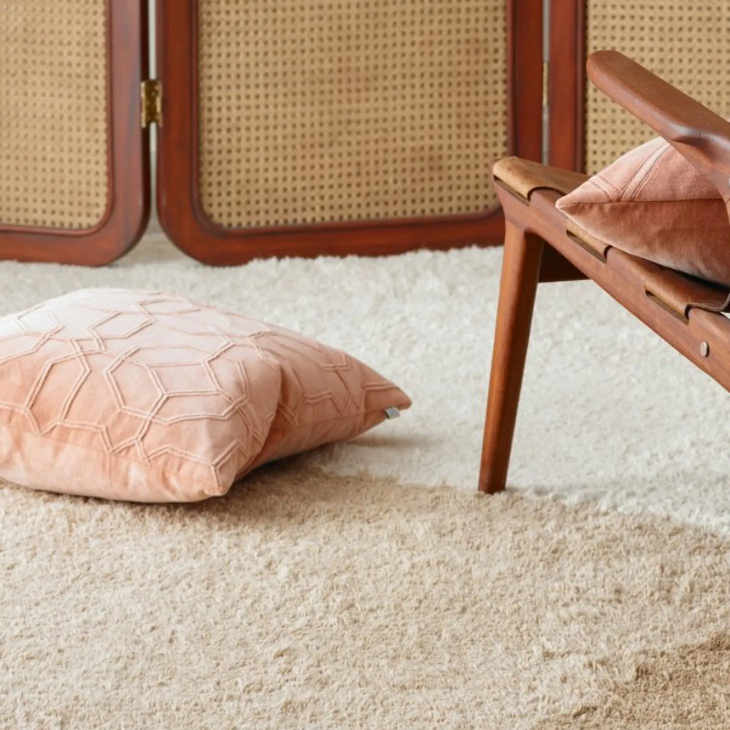 Mala Ullmatta Beige/Ljusbeige/Off White