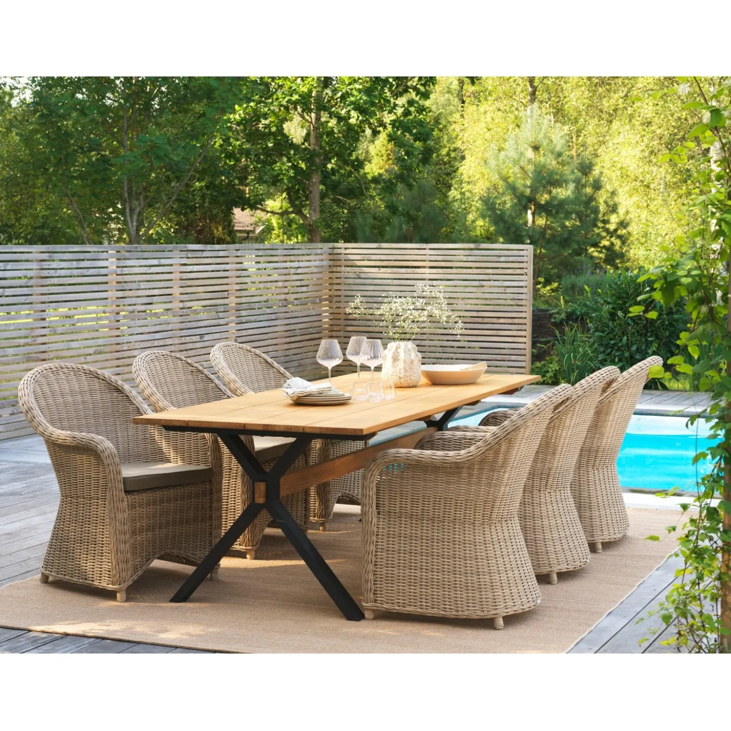 Mark Matbord 230x95 cm Teak/Svart