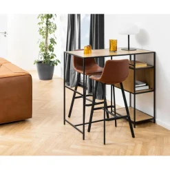 Mathilde Barstol Hög PU Vintage Konjak