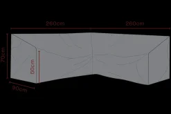 Möbelskydd till Hörnsoffa Svart Andas, 260x90x70 cm, 260 cm