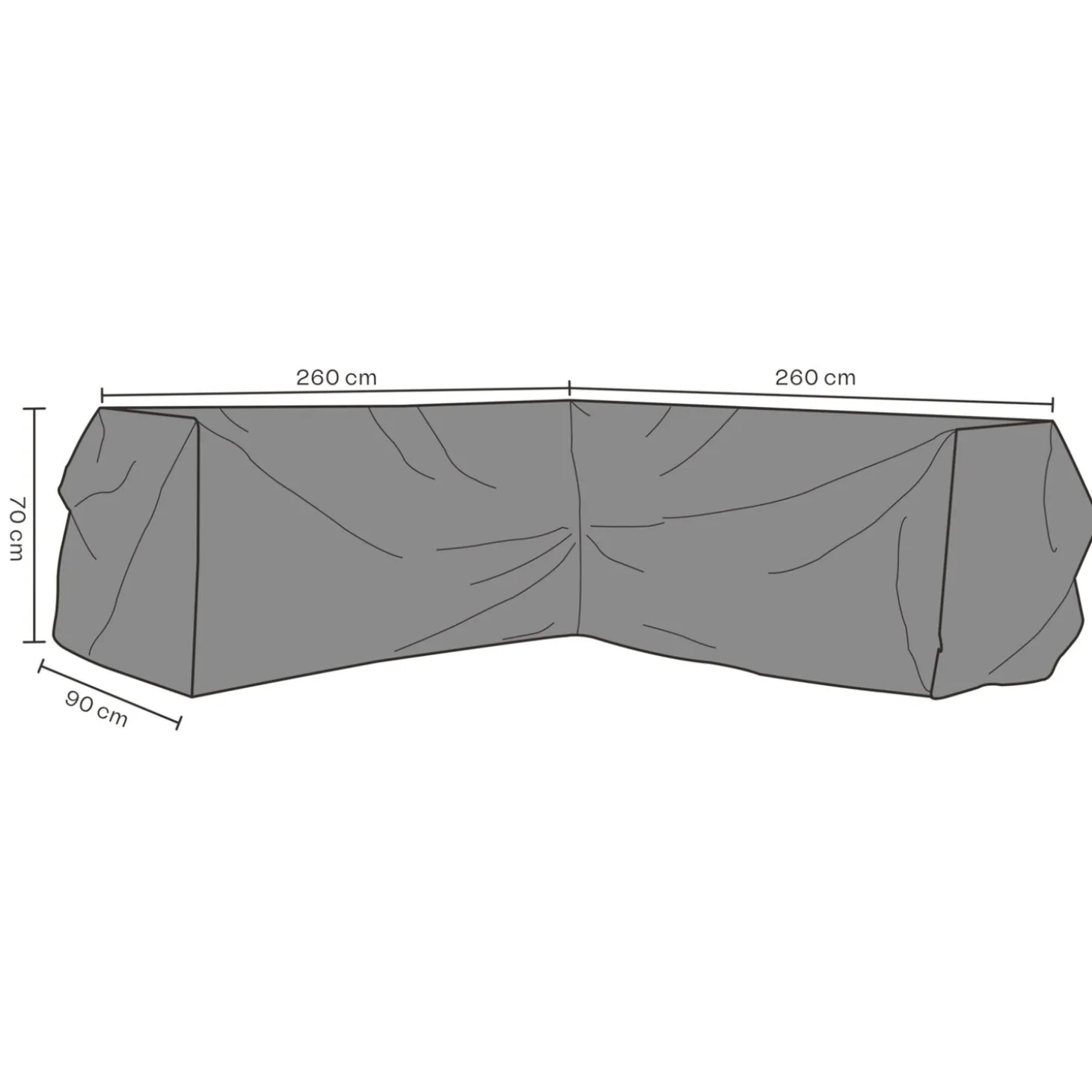 Möbelskydd till Hörnsoffa Svart Vattentät, 260x90x70 cm, 260 cm