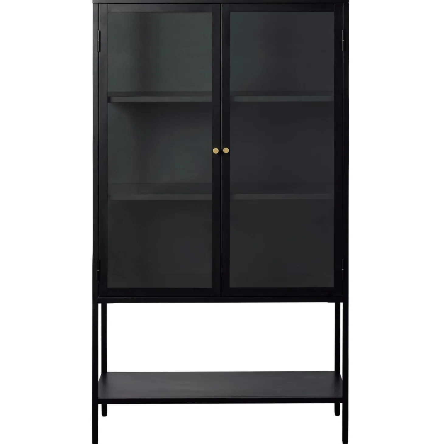 Milano Skåp 160 cm höga ben Glas Svart