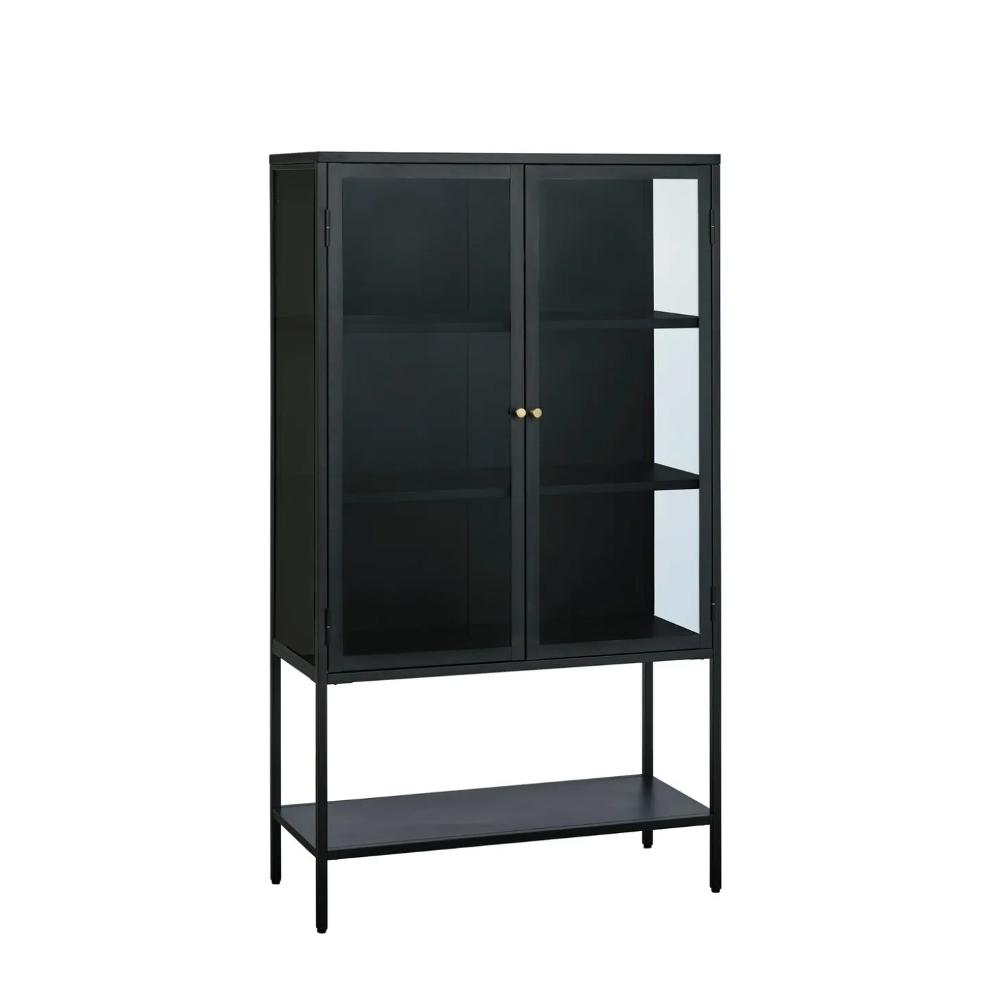 Milano Skåp 160 cm höga ben Glas Svart