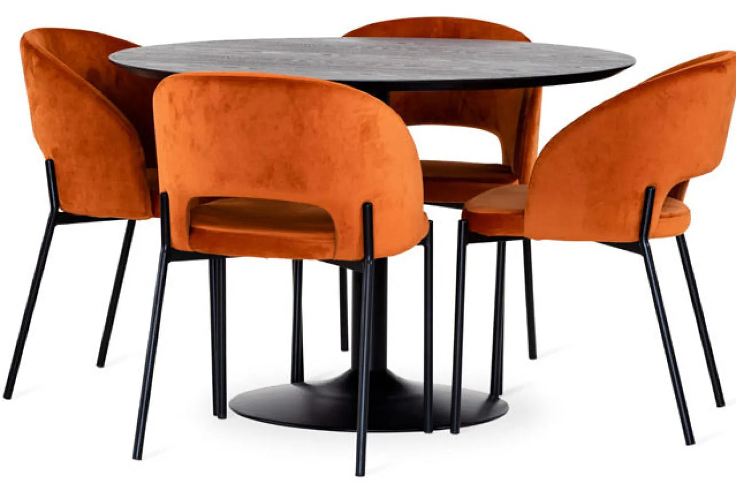 Miles Matbord Runt 110 cm Svart Ask / Svart