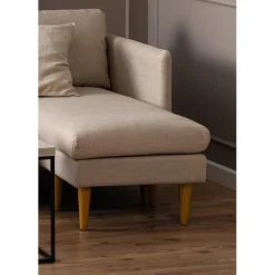 Milly 2-sits med schäslong Basel tyg Beige