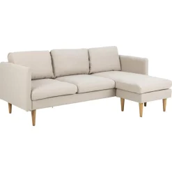 Milly 2-sits med schäslong Basel tyg Beige