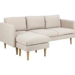 Milly 2-sits med schäslong Basel tyg Beige