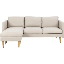 Milly 2-sits med schäslong Basel tyg Beige