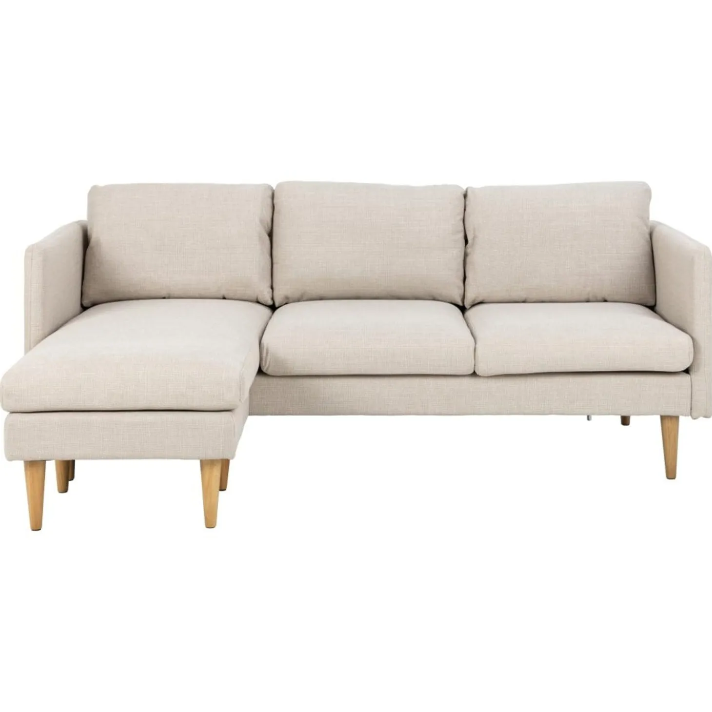 Milly 2-sits med schäslong Basel tyg Beige