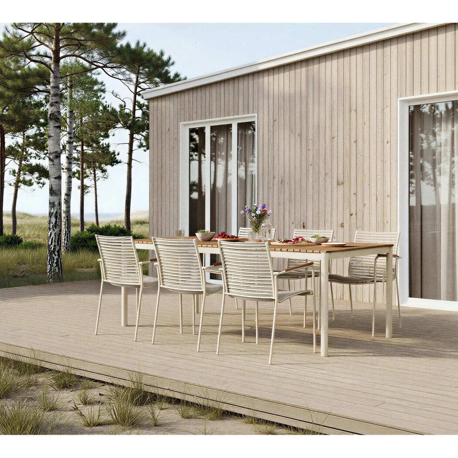 Mood Classic bord 208x100 cm Sandy Grey/Teak
