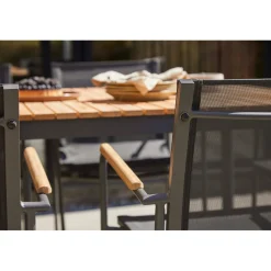 Mood Classic Trädgårdsstol i Teak, Textilene och Antracit Aluminium