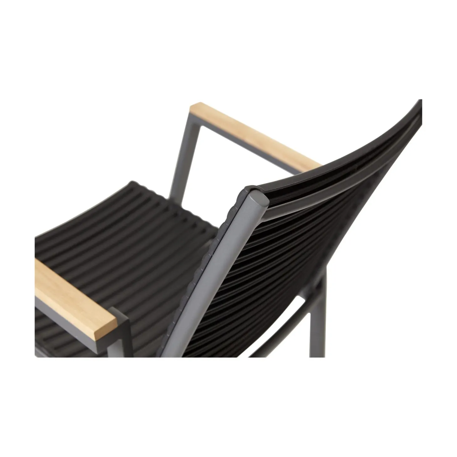 Mood Extreme Trädgårdsstol i Teak och Antracit Aluminium Smala lameller