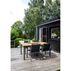 Mood Extreme Trädgårdsstol i Teak och Antracit Aluminium Smala lameller