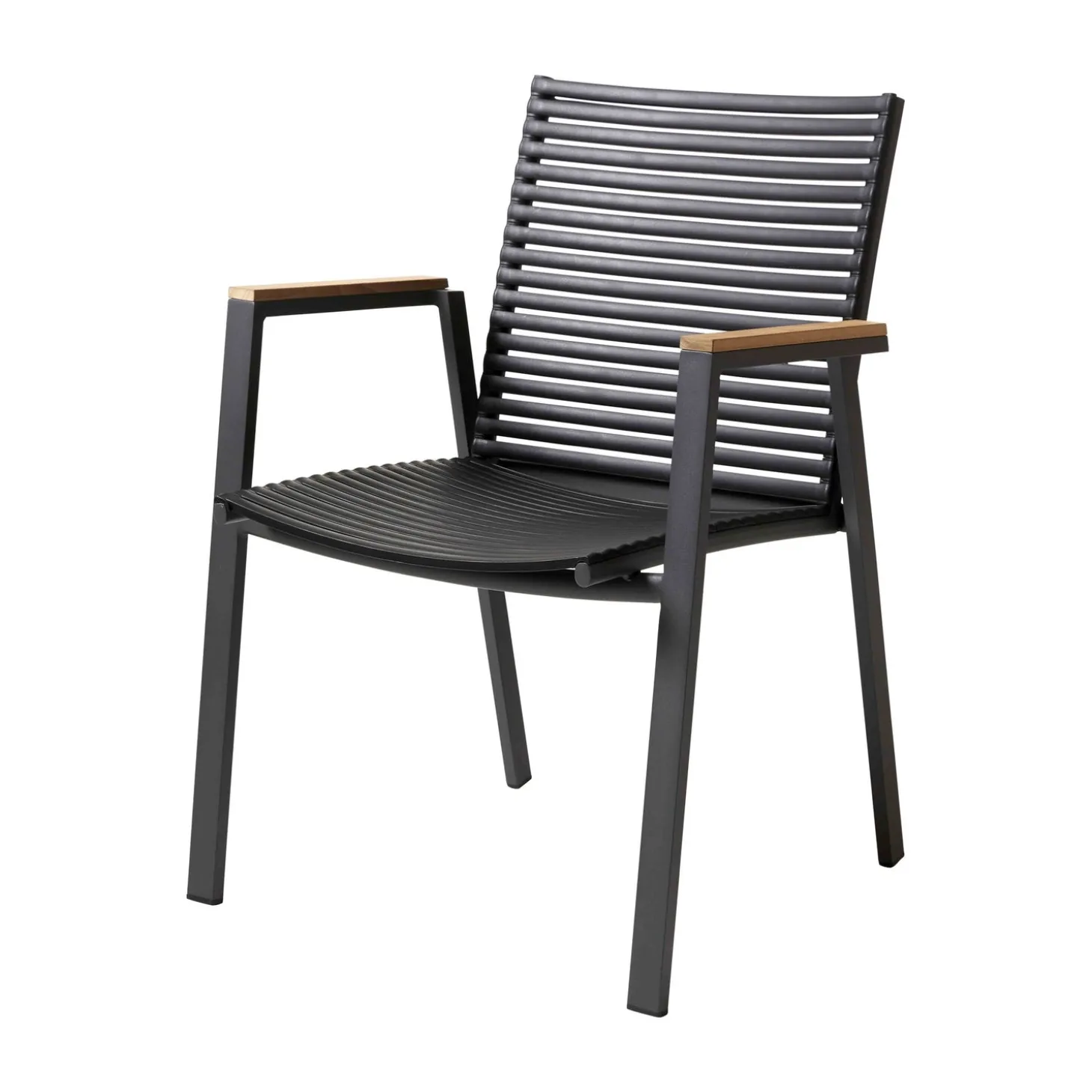 Mood Extreme Trädgårdsstol i Teak och Antracit Aluminium Smala lameller