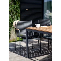 Mood Trädgårdsstol i Teak och Aluminium Svart