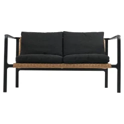 Motty 2-sits Soffa 140x76 cm Svart/Teddy Black