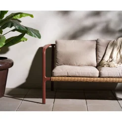Motty 2-sits Soffa 140x76 cm Zin Red/Teddy Beige