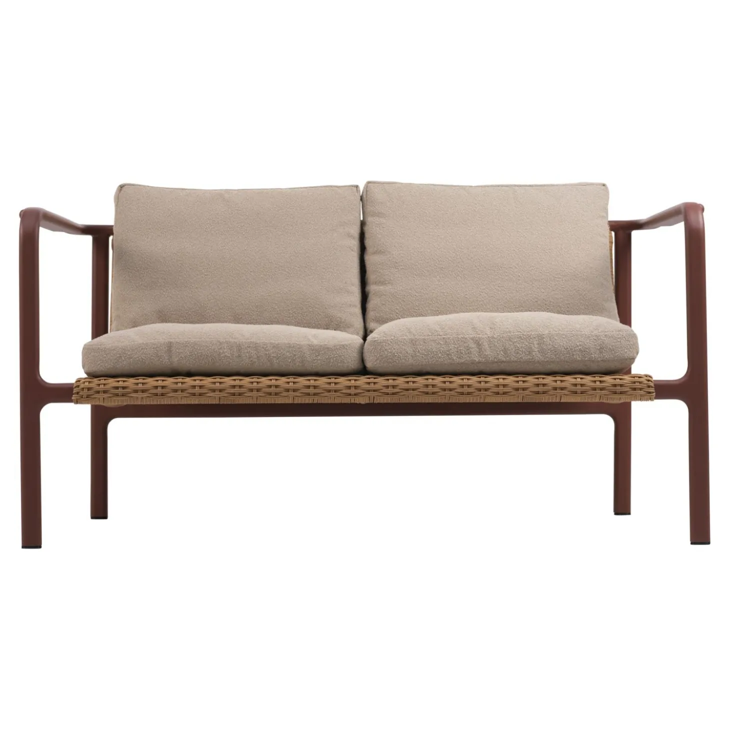 Motty 2-sits Soffa 140x76 cm Zin Red/Teddy Beige