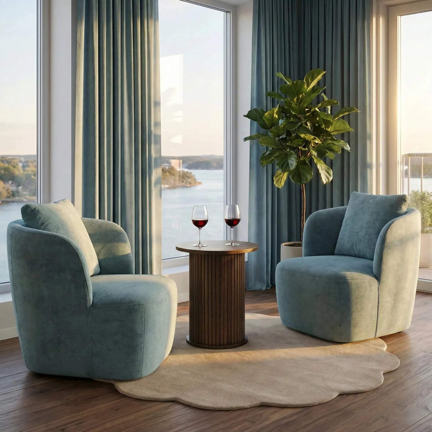 Munin Snurrfåtölj Perfect Harmony Aqua