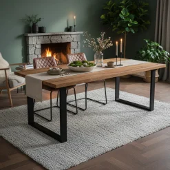 Narvik Matbord Ek/Svart 210cm