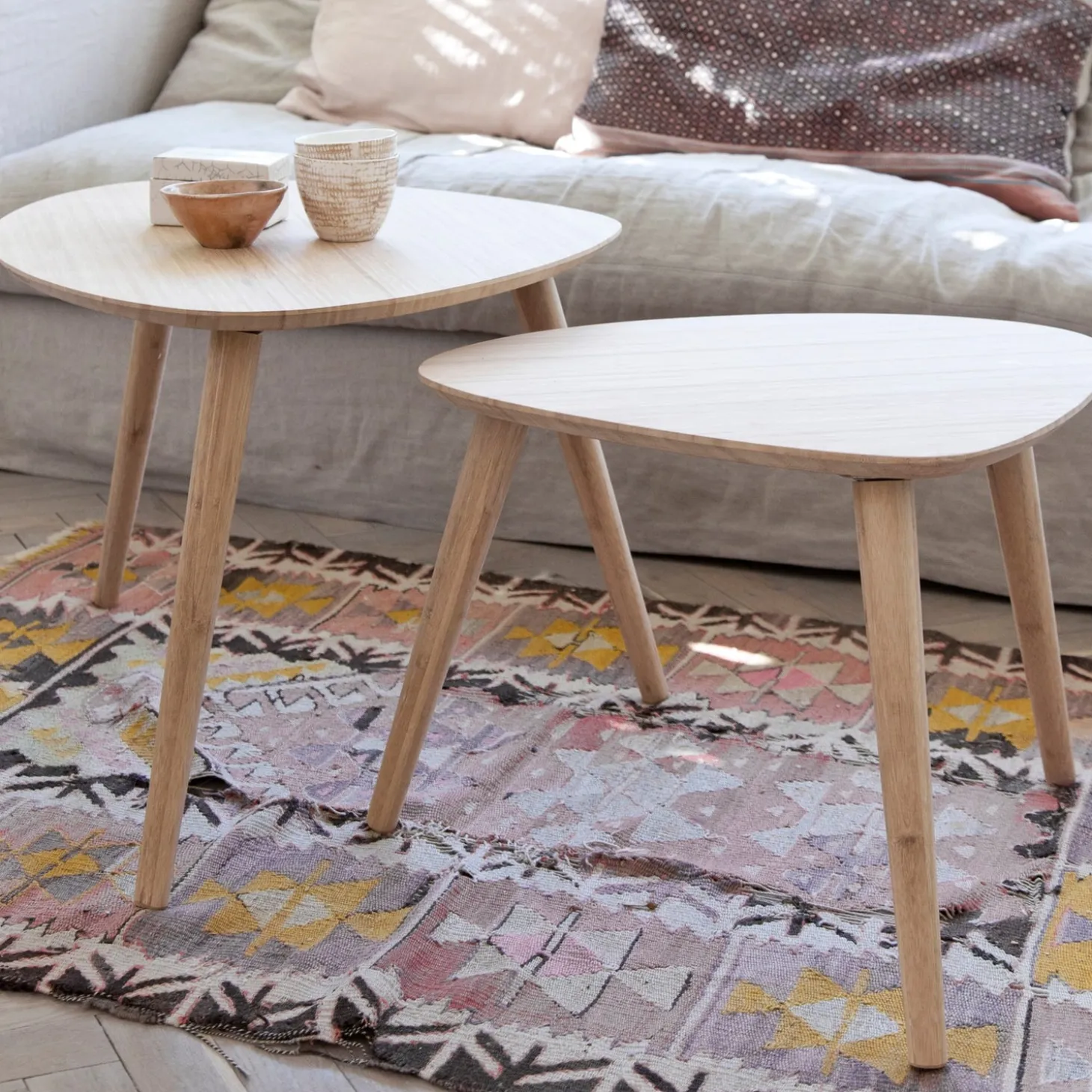 Noble 2-set Stor/Liten Satsbord Bambu