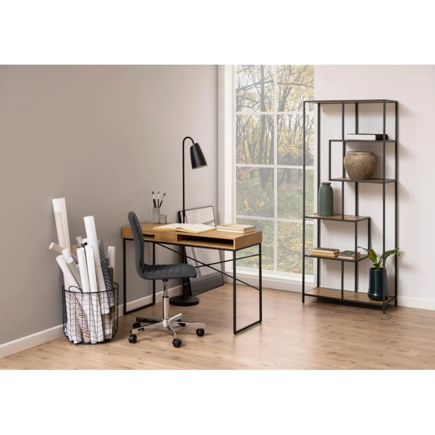 Notting Hill Bokhylla Asymmetrisk 185x77x35 cm Ek