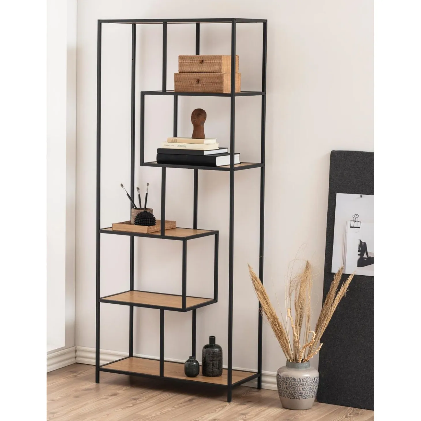 Notting Hill Bokhylla Asymmetrisk 185x77x35 cm Ek