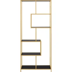 Notting Hill Bokhylla Asymmetrisk 185x77x35 cm Mässing