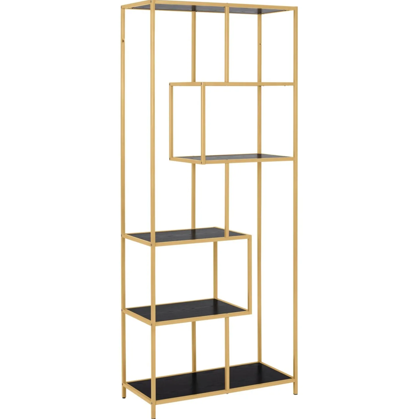 Notting Hill Bokhylla Asymmetrisk 185x77x35 cm Mässing