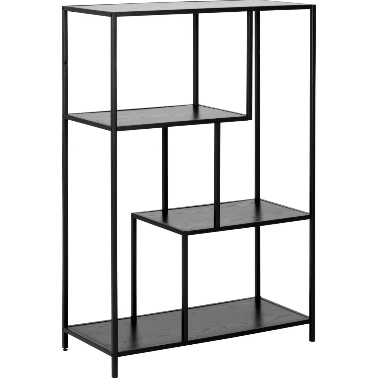 Notting Hill Bokhylla Asymmetrisk 114x77x35 cm Svart Ask