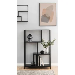 Notting Hill Bokhylla Asymmetrisk 114x77x35 cm Svart Ask