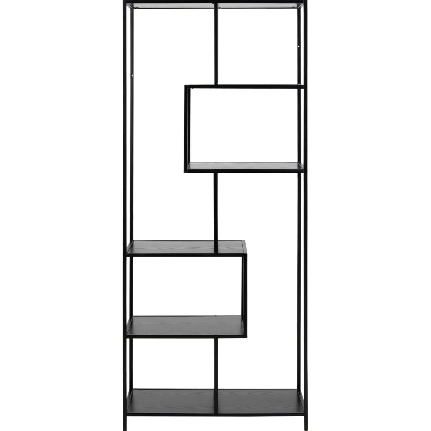 Notting Hill Bokhylla Asymmetrisk 185x77x35 cm Svart Ask