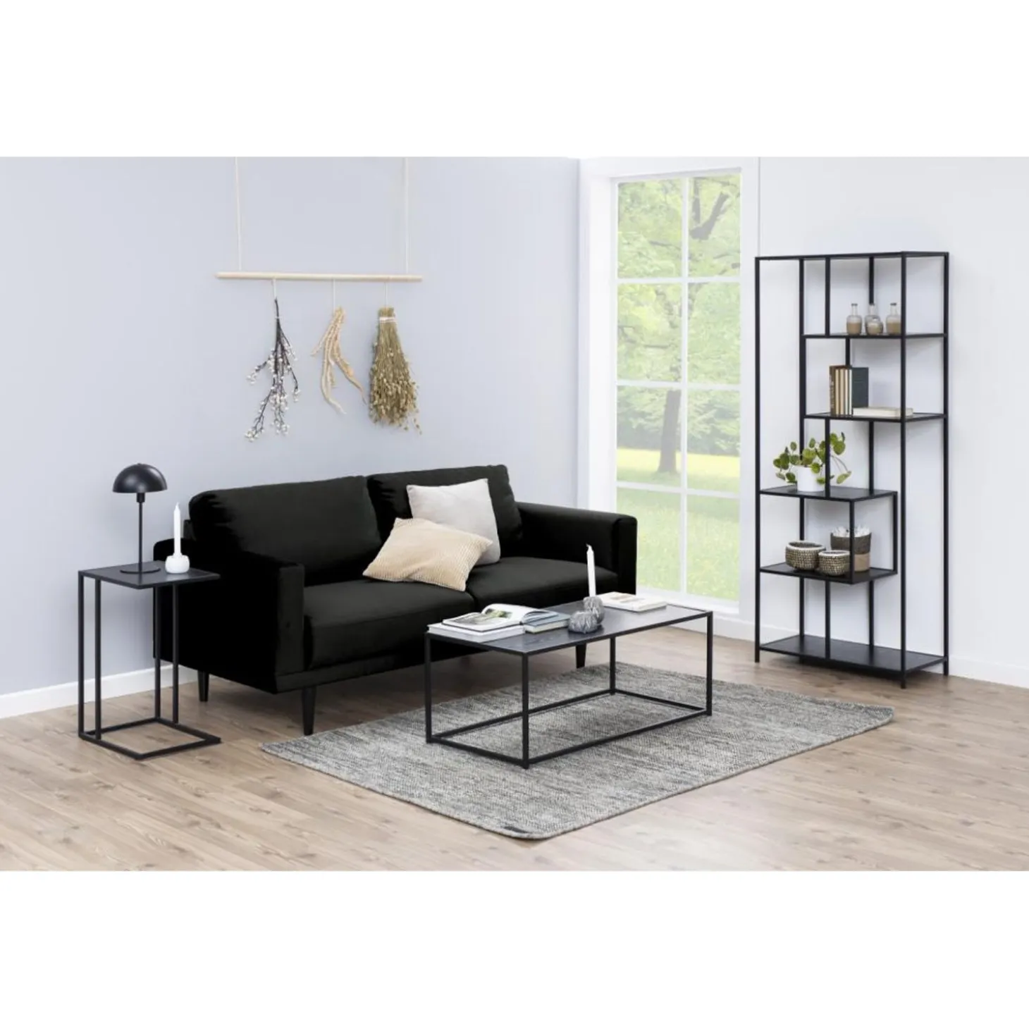 Notting Hill Bokhylla Asymmetrisk 185x77x35 cm Svart Ask