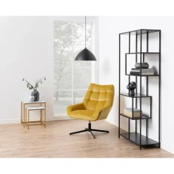 Notting Hill Bokhylla Asymmetrisk 185x77x35 cm Svart Ask