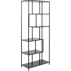 Notting Hill Bokhylla Asymmetrisk 185x77x35 cm Svart Ask