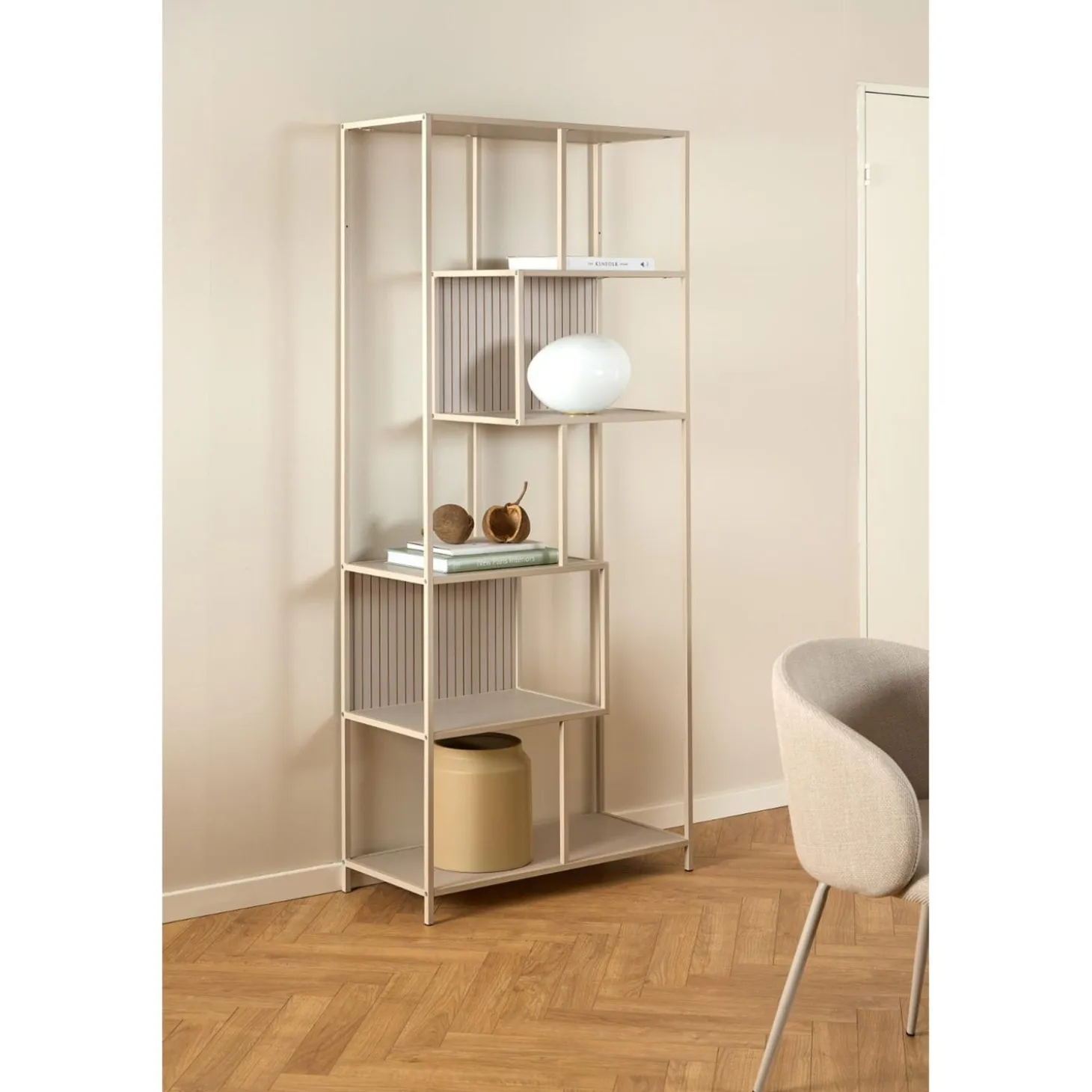 Notting Hill Bokhylla med baksida 185x77x35 cm Grå