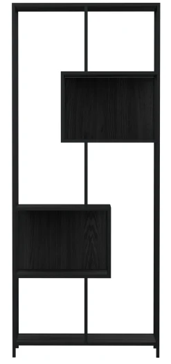 Notting Hill Bokhylla med baksida 185x77x35 cm Svart