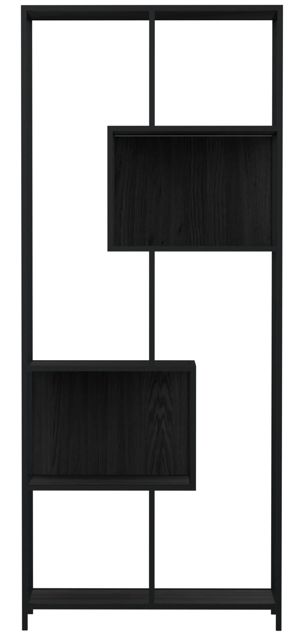 Notting Hill Bokhylla med baksida 185x77x35 cm Svart