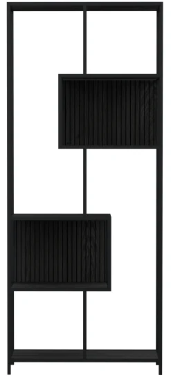 Notting Hill Bokhylla med baksida 185x77x35 cm Svart