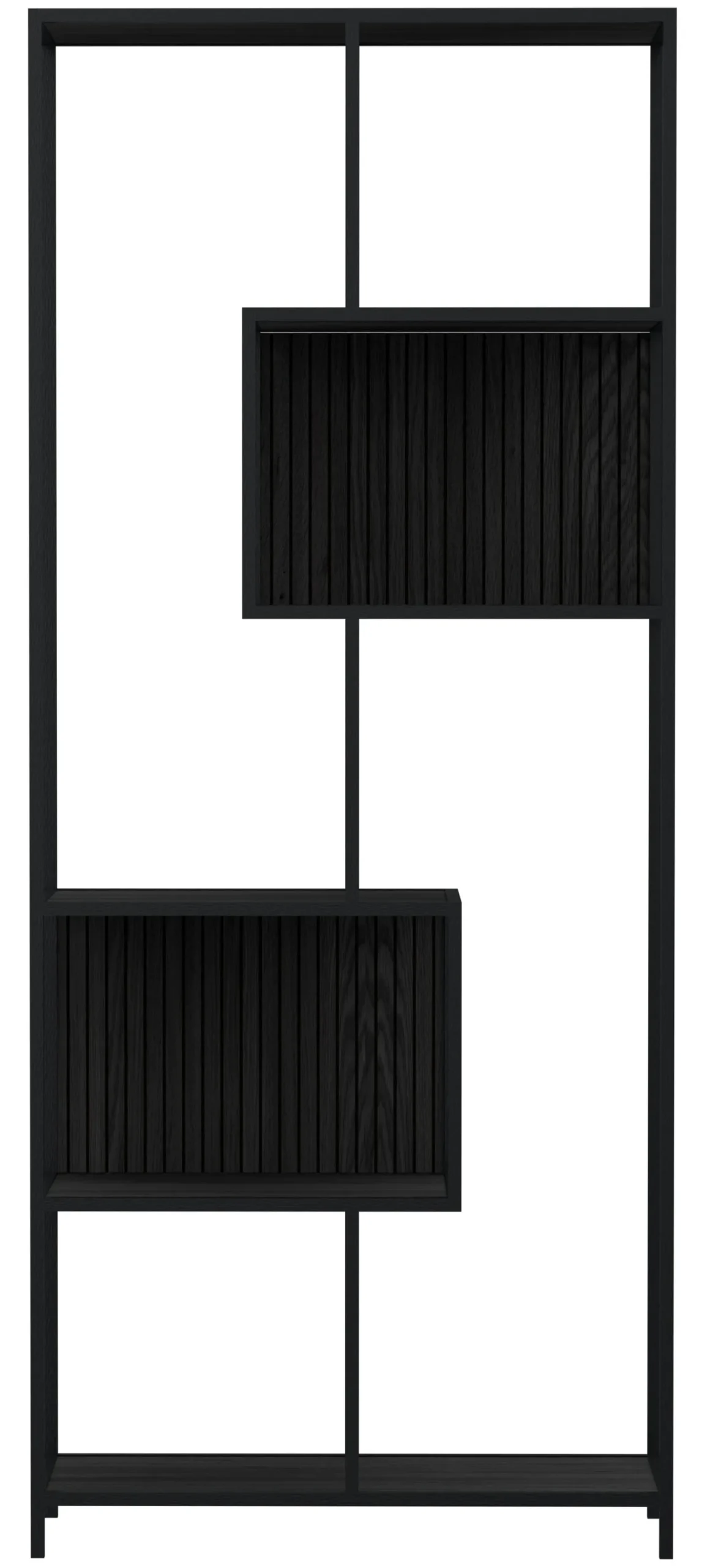 Notting Hill Bokhylla med baksida 185x77x35 cm Svart