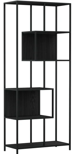 Notting Hill Bokhylla med baksida 185x77x35 cm Svart